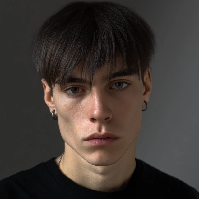 Portrait of a Young Man Intense Expression