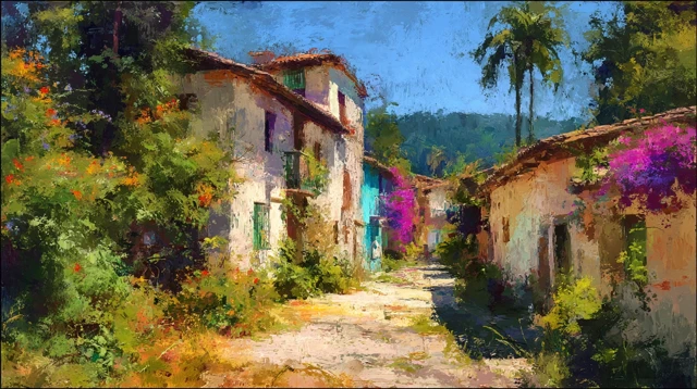 Andalucian House Impressionist Painting