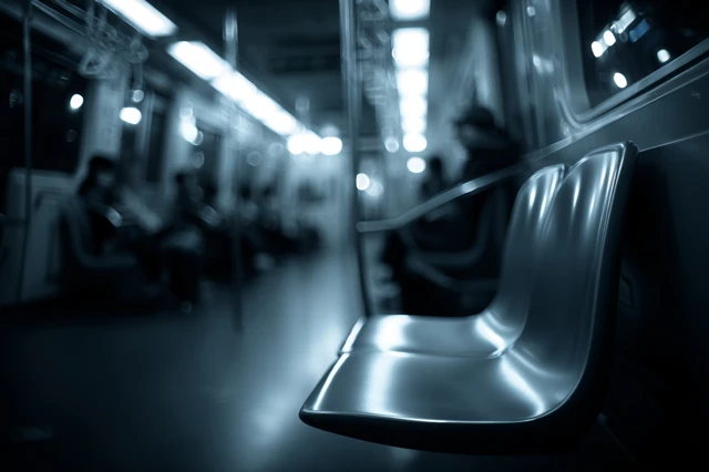 Korean Subway Priority Seat Empty Monochrome
