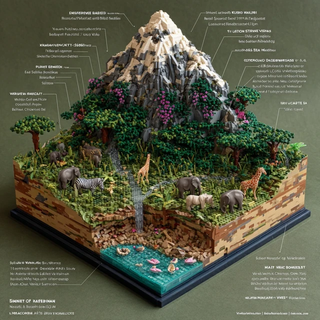 LEGO Mount Kilimanjaro Great Rift Valley Diorama