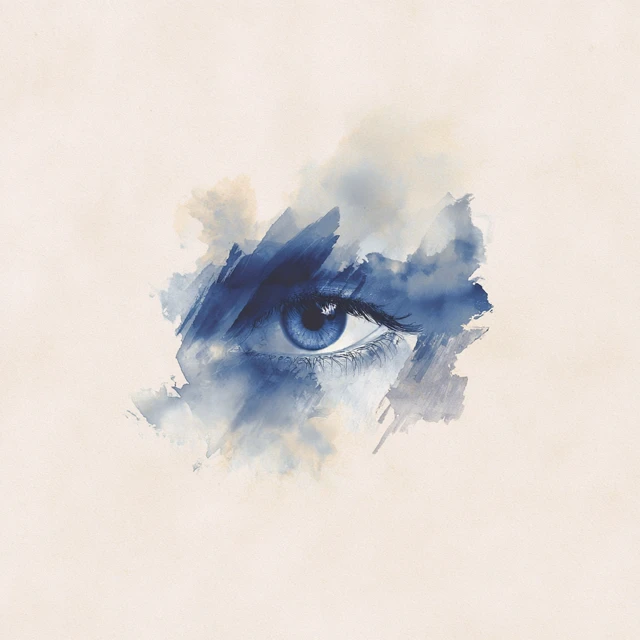Blue Eye Illustration Minimalist Album Cover Art