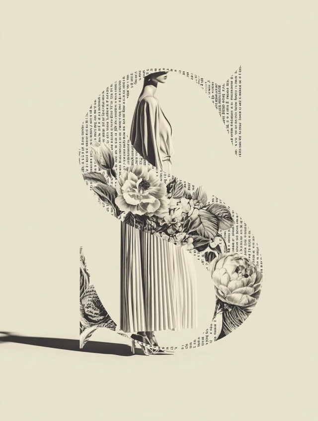 Elegant Letter M Art with Nature Elements