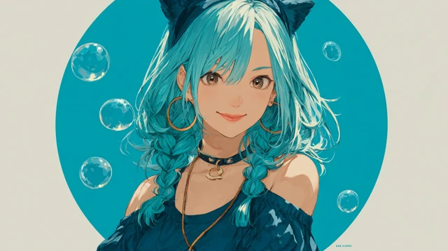 NEKO POP Logo Beautiful Anime Cat Idol