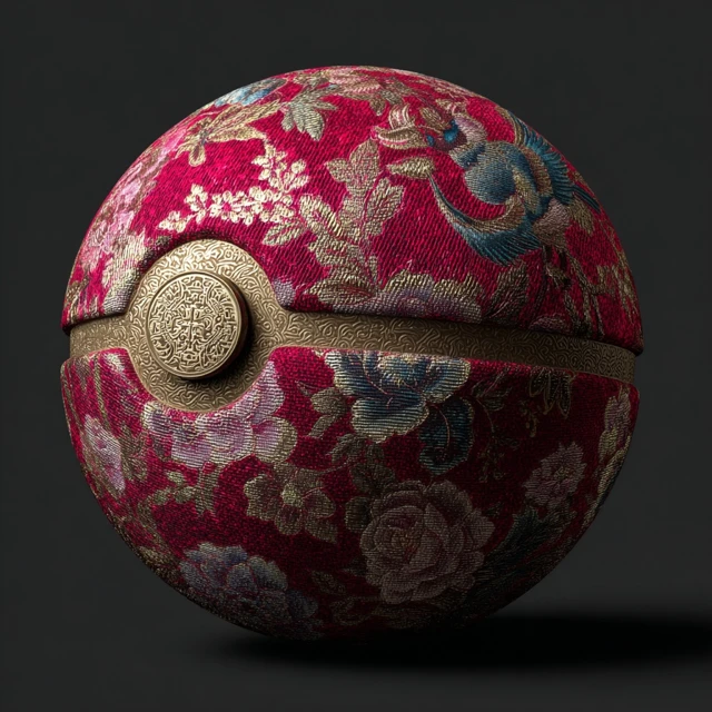 Imperial Brocade Pokeball Design Pokemon Inspired Art