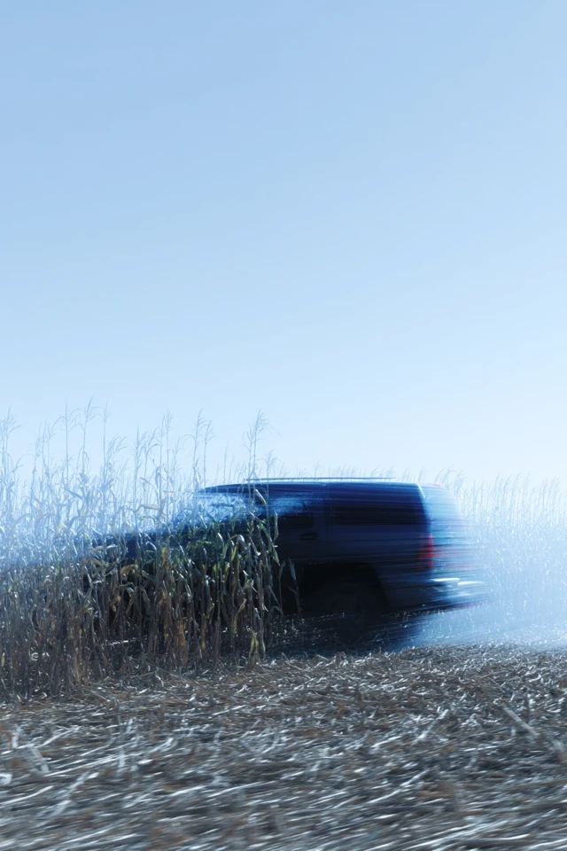 Hummer in Cornfield - Interstellar Movie Still