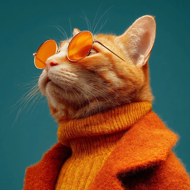 Retro Cat in 1960s Fashion Portrait Photography
