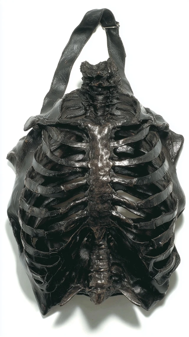 Anatomical Handbag Black Leather Specimen