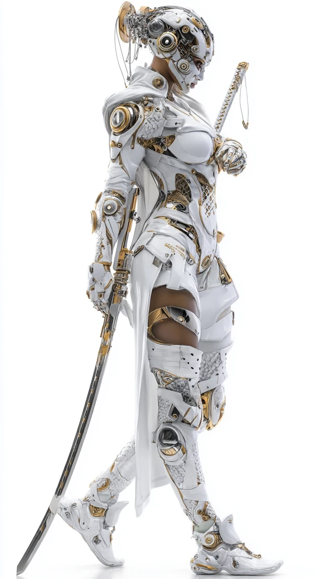 Futuristic Battle Cleric in Cyborg Gear