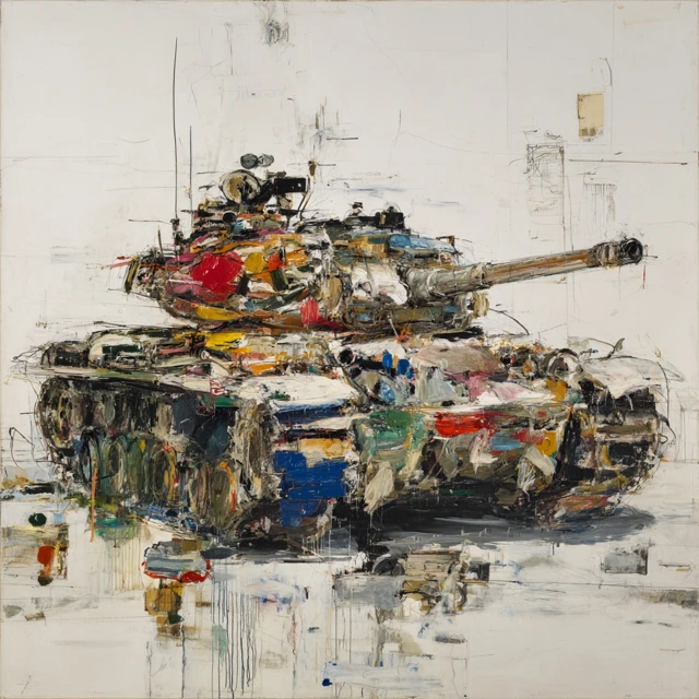 WWII German Tank by Joan Mitchell Painting