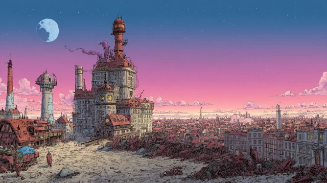 Charlie Chocolate Factory in Moebius Style