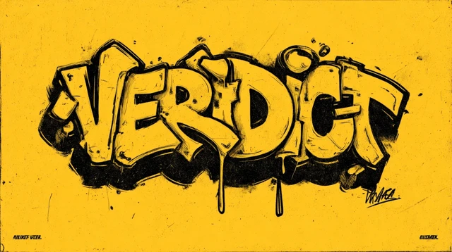 Yellow Graffiti VERDICT Logo Street Art Design