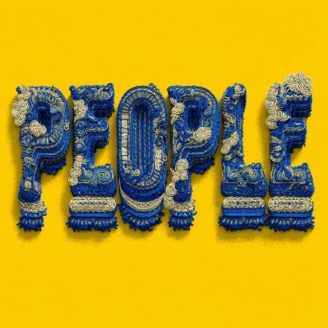 PEOPLE: 3D Text in Italian Fashion Style
