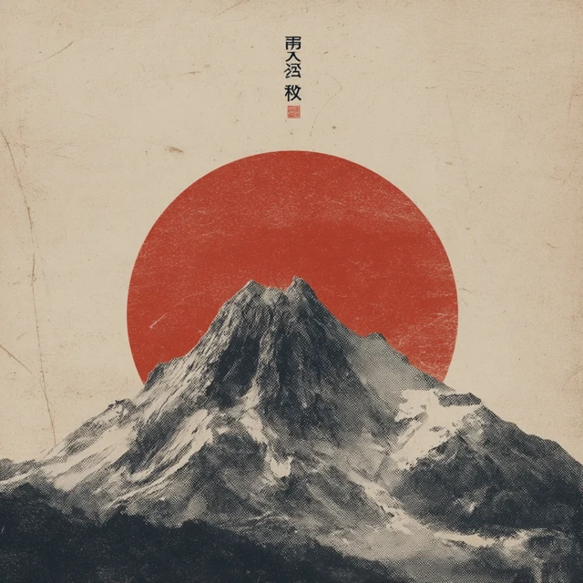 Japanese Mountain Poster Art