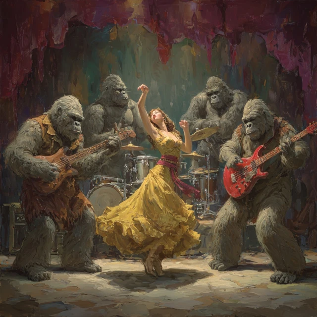 Dancing Woman and Sasquatch Band Performance