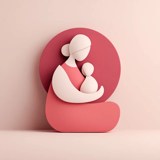 Breastfeeding Icon Modern Stylized 3D Design Pink