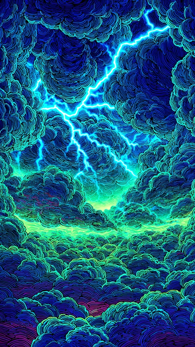 Lightning Storm Night Sky HD Photo