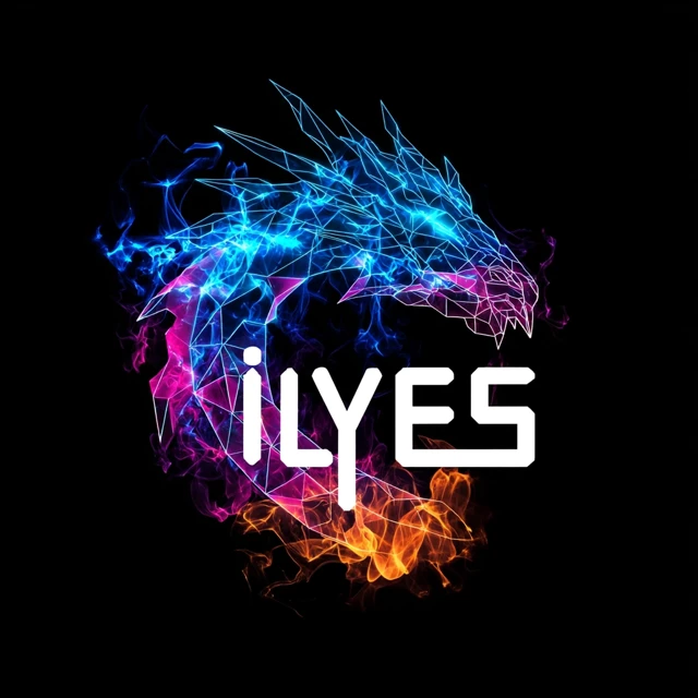 Ilyes Gaming Logo Dragon Design Futuristic Style