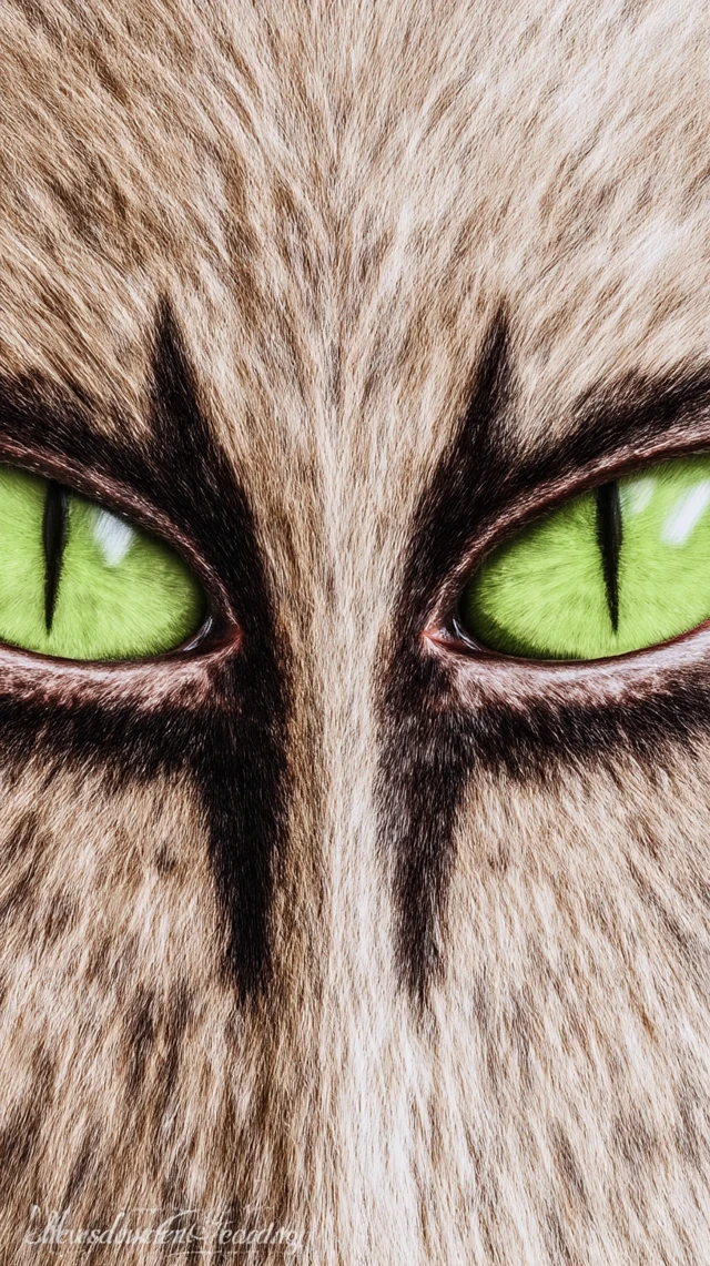 Intense Cat Eye Close-up Horror