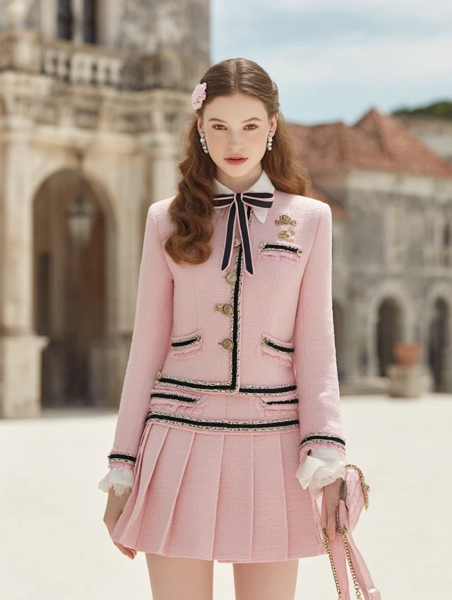 High Fashion School Uniform Chanel Inspired Portrait
