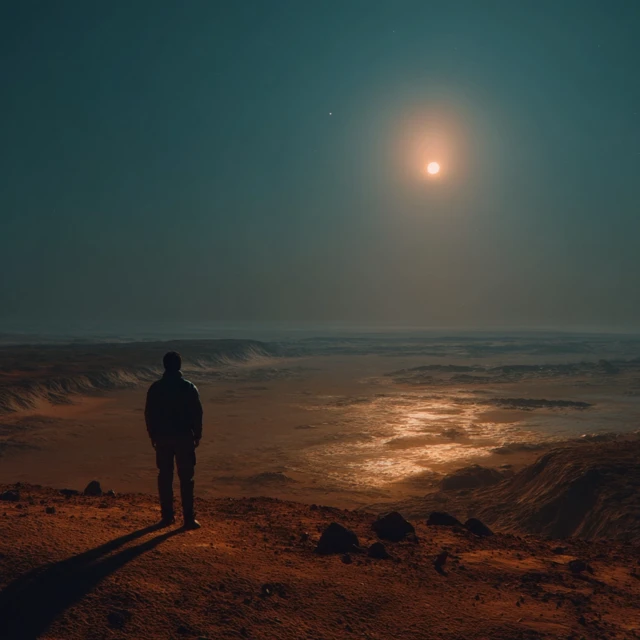 Mars Landscape Illustration of a Martian Atmosphere