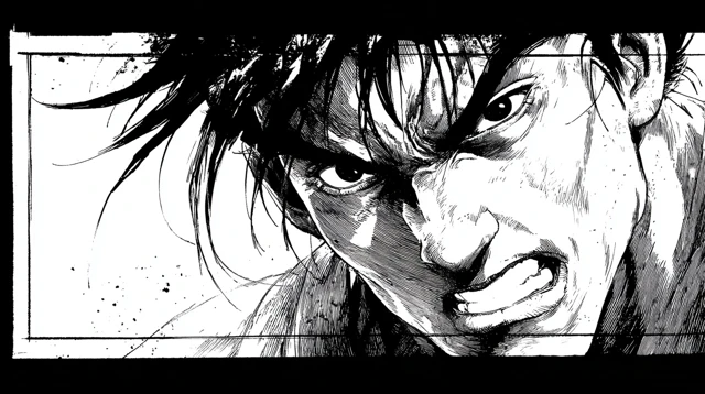 Manga Style Intense Male Character Illustration