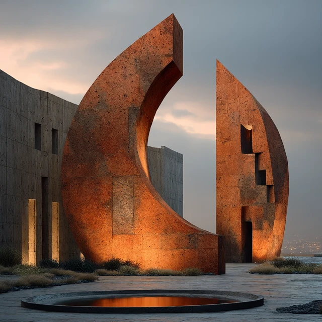 Time Sculpture Urban Landmark Mahabad Architectural Concept