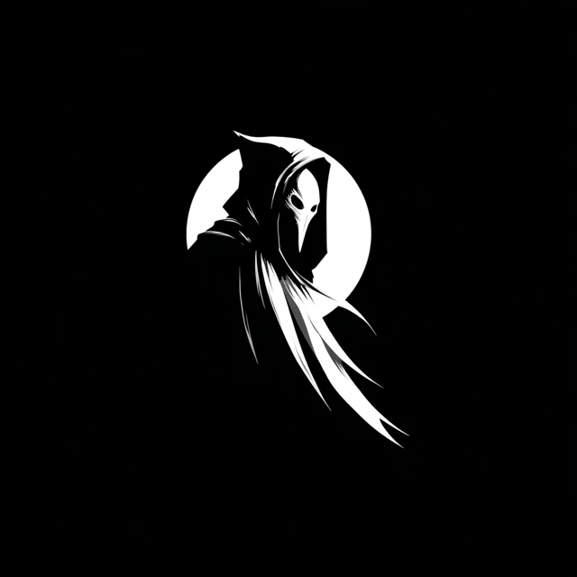 Minimalist Ghost Logo Design SciFi