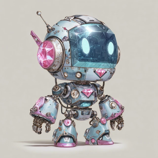 Cute Diamond Robot Manga Character