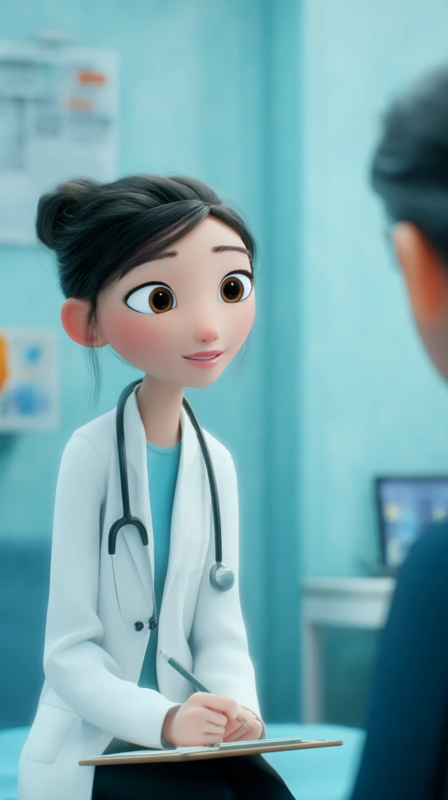 Asian Doctor in a Ward 3D Pixar Style