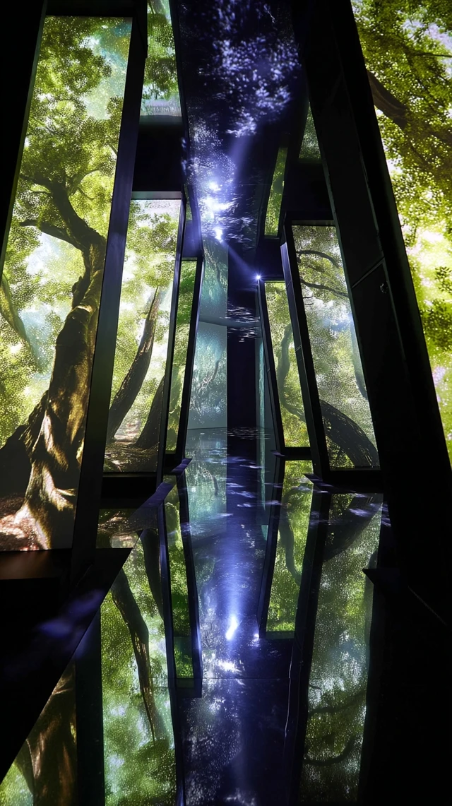Hallucinogenic Journey Blurring Real and Digital