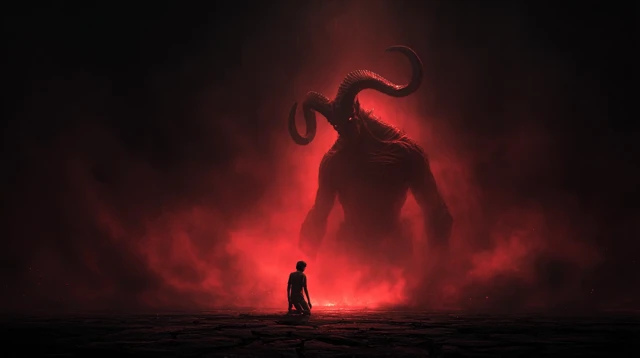 Dramatic Satanic Figure Disney Pixar Style 3D