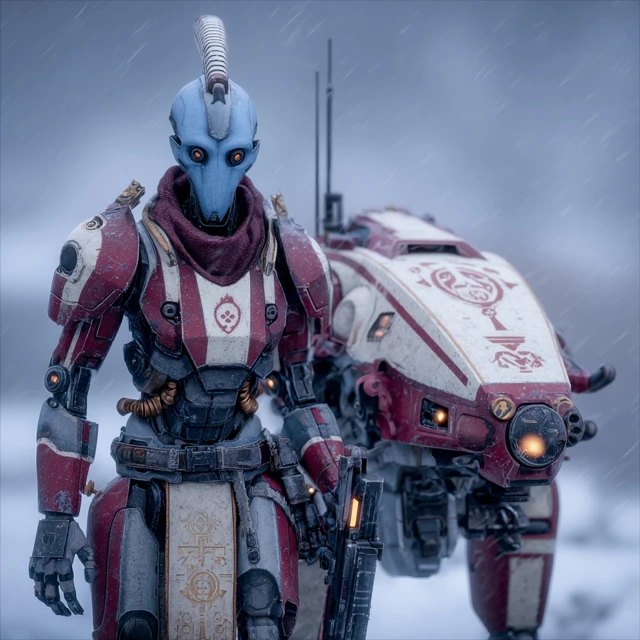 Shas''o Kelnar Starblade T''au Commander in Kryvash SciFi