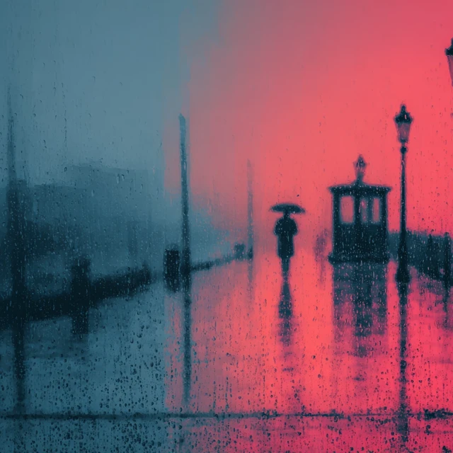 Rainy Day Pop Art Street Scene