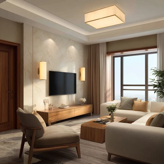 Cream Style Living Room Interior Design
