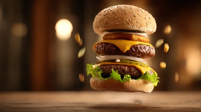Delicious Double Burgers Food Photography