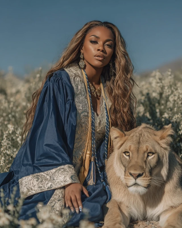 Black Graduate with Lion Photography