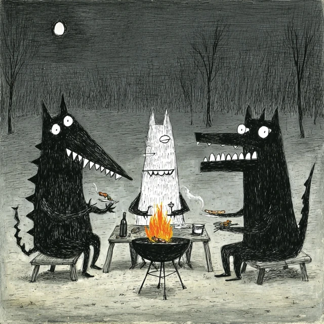Monsters Having a BBQ Picnic