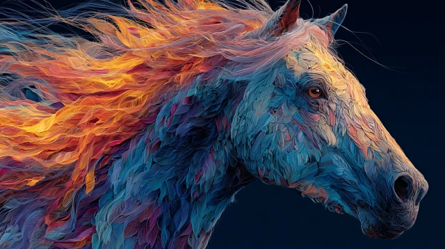 Fiery Horse Digital Artwork
