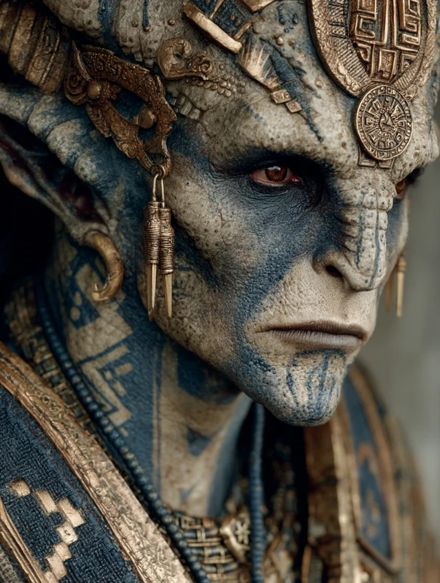 Alien Humanoid Mayan Inspired Model Photography