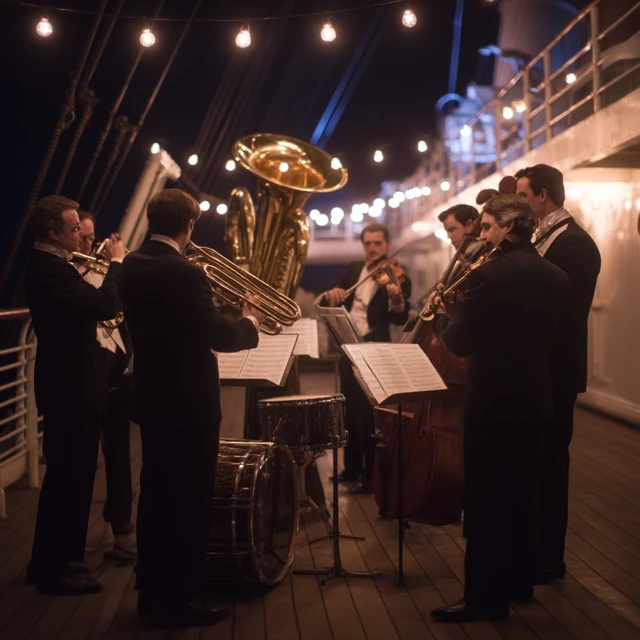 Titanic Orchestra Playing at Night