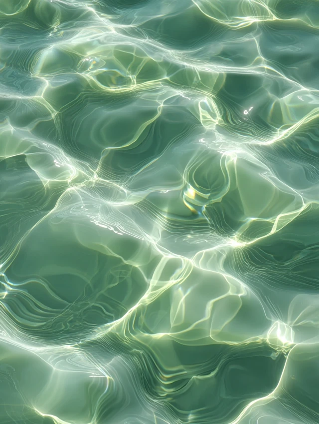 Water Ripples Light Green Abstract 8K Detail