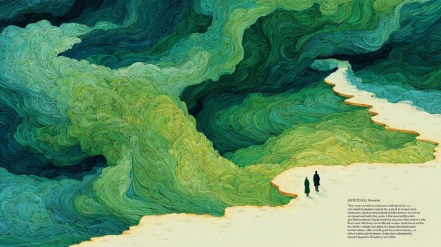 Abstract Green Artwork Nature and Human