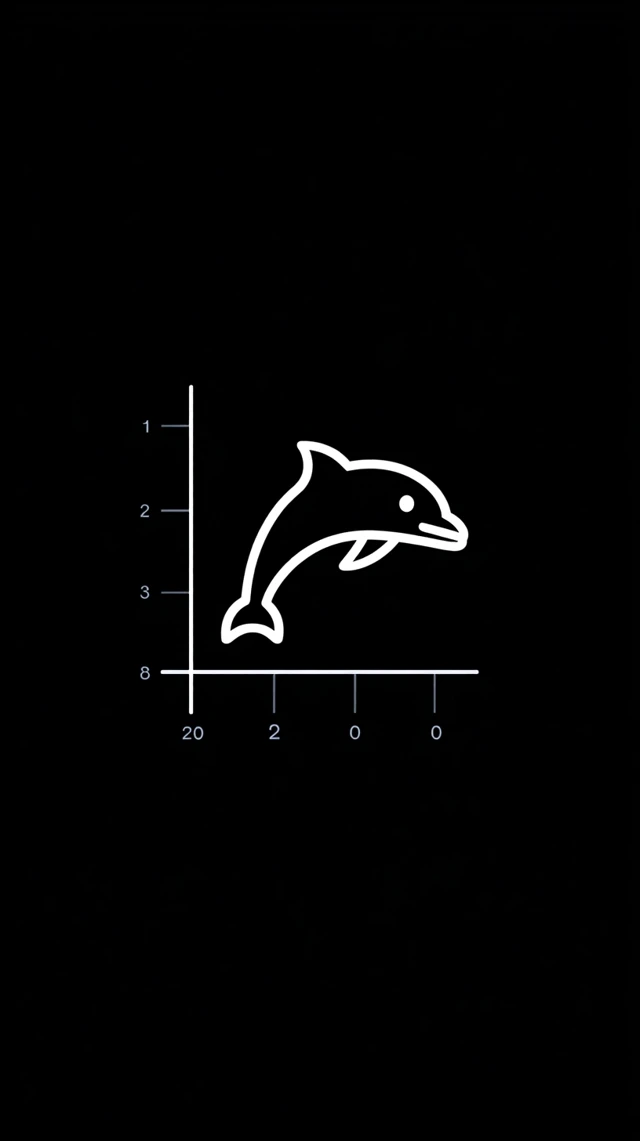 Dolphin Icon Black Background Illustration