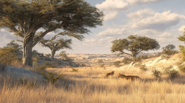 African Savannah Lions and Elephants 8K