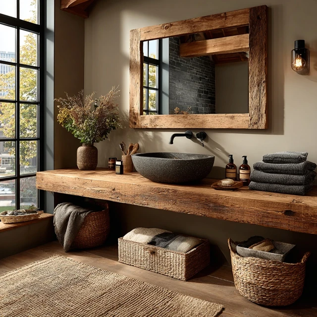 Rustic Bathroom Mirror Design Ideas