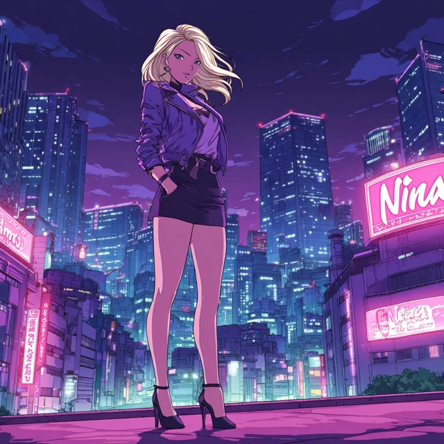 Nina Williams City Pop Anime Art