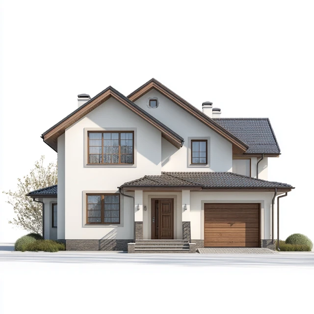 Modern Suburban House Exterior View Architectural Design