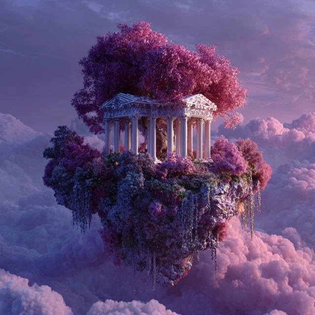 Futuristic Floating Island Eden Garden SciFi