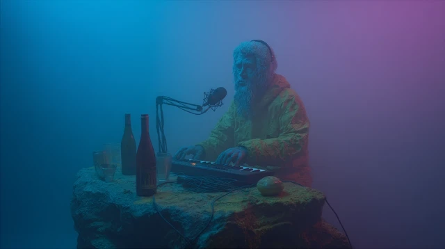 Rock Musician Sculpture Playing Keyboard