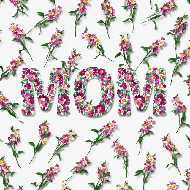 Cute Floral Mom Text Design for T-shirt